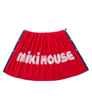 MIKI HOUSE HOT BISCUITS 【ミキハウス】 スナップ付ビーチタオル 赤