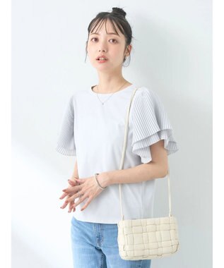 earth music&ecology プリーツフレアプルオーバー Ice Gray