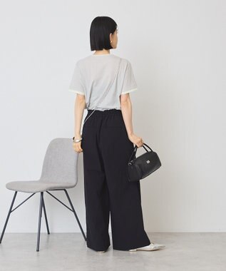 AMERICAN HOLIC 配色レイヤード風シアーＴシャツ Light Gray