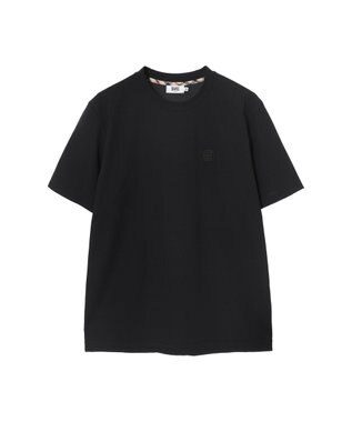 DAKS エンボスロゴ ポリエステルTシャツ ブラック