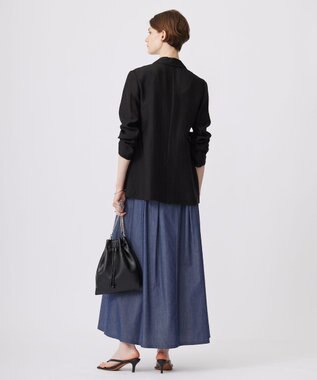 ICB L 【洗える】PlaX コットンソフトデニムスカート インディゴ系