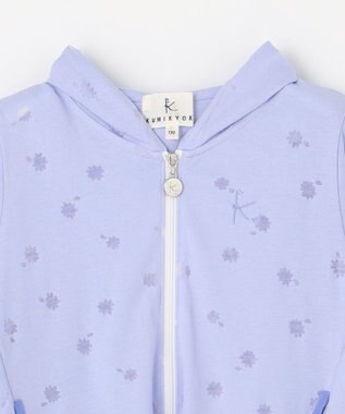 組曲 KIDS 【UVケア】【110-140cm】フラワーオパール パーカー サックスブルー系