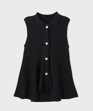 GRACE CONTINENTAL ビジューニットベスト ブラック