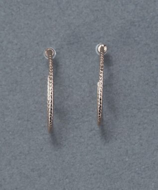 Phoebe 〈金属アレルギー対応〉ファインスレッドフープセラミックポストピアス シンプル/フープピアス シャンパンゴールド