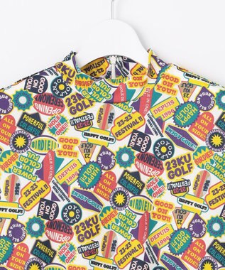 23区GOLF WEB限定【WOMEN】ステッカープリント モックネックワンピース イエロー系5