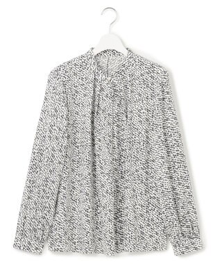 23区 【吸水速乾/UVケア/防シワ性】シャドージオメトリック プリント ブラウス ホワイト系