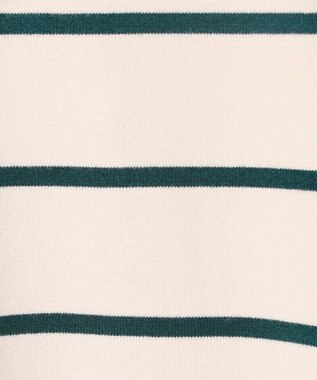 UNFILO MENS 【OCEANS YouTube 掲載/男女兼用】スムースシルキーニット 柄 ボーダー アイボリー×グリーン