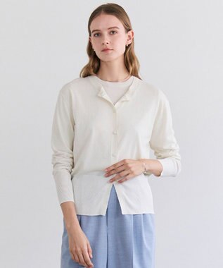 BEIGE， JULIE / コットンシルク クルーネックカーディガン