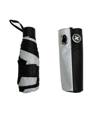 +RING UNISEX プラスリング 晴雨兼用 簡単開閉式折傘  BLK×GRY T1338 黒