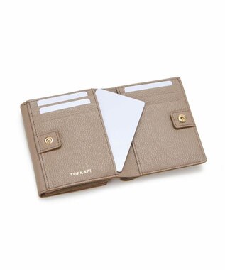 TOPKAPI 【TOPKAPI】gemdrops ジェムドロップ ミニエンボスレザー 天然石 二つ折り 財布 ミディアムグレー