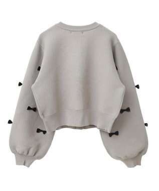 Green Parks ・ｓｗｉｎｇ　ｂｙ　メニーリボンニットカーディガン Gray Beige