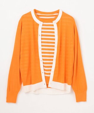 ANY ツインニットセット（ノースリーブニット＋カーディガン） マリーゴールド