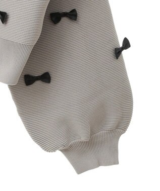 Green Parks ・ｓｗｉｎｇ　ｂｙ　メニーリボンニットカーディガン Gray Beige