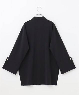 #Newans 【セレモニーにも】パールボタンビッグブラウス ネイビー系