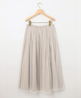 組曲 【2WAY】ドットチュールリバーシブル スカート ベージュ系