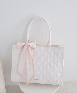 Maison de FLEUR スカーフ付き2ルームリボンキルティングトート