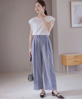 組曲 S ハシゴレースフレンチスリーブ カットソー ホワイト系