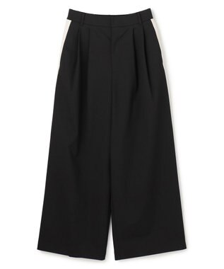 UNFILO L 【セットアップ着用可】マイビューティ 側章ワイドパンツ ブラック