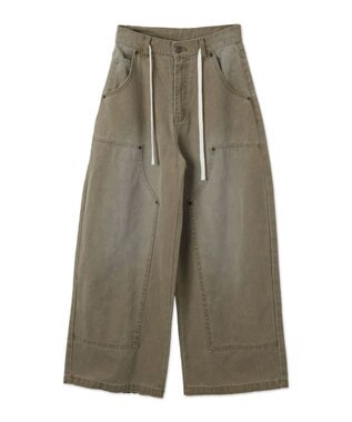WEGO ヴィンテージウォッシュダックダブルニーバギーパンツ ベージュその他