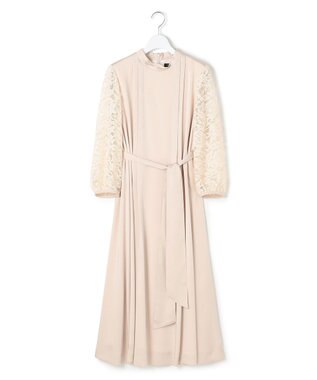 23区 【APPLAUDIR】ノーブルサテン レースコンビドレス シャンパン