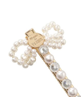 Maison de FLEUR パールリボン２セットピン White
