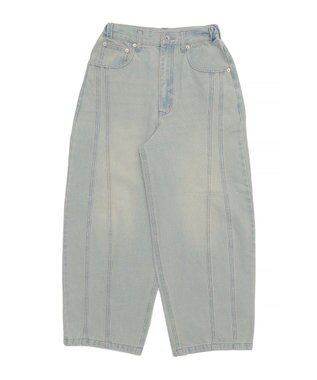 WEGO 【SMLサイズ展開】イージー3Dバレルレッグデニムパンツ デニム淡色