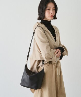 russet 《3/4～価格改定》ソフトレザーシンプルショルダーバッグ(CE-1328-WEB) Black2