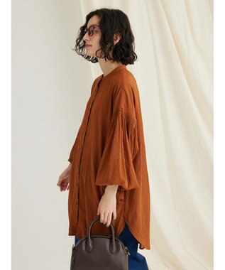 CRAFT STANDARD BOUTIQUE ウ゛ィンテージボイルソデシャーリングチュニック Orange