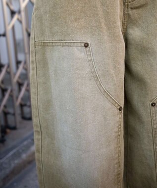 WEGO ヴィンテージウォッシュダックダブルニーバギーパンツ ベージュその他