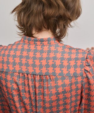 GRACE CONTINENTAL バイカラーチェックプリントワンピース レッド