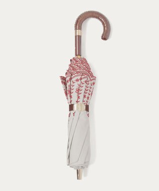 MOONBAT POLO RALPH LAUREN（ポロ ラルフローレン）晴雨兼用日傘 フローラル刺繍 折りたたみ傘 楽折 遮光 遮熱 UV ダークレッド