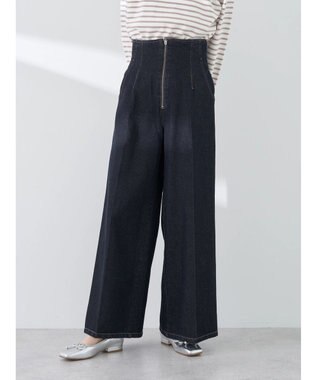 earth music&ecology フロントジップデニムパンツ One Wash