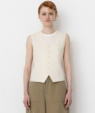 NAVE 【Nave・セットアップ可】ウールポリエステルツイルベスト アイボリー系