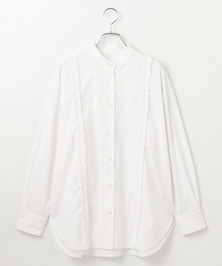 #Newans 【洗濯機可能/シワになりにくい】パネルフリルシャツ ホワイト