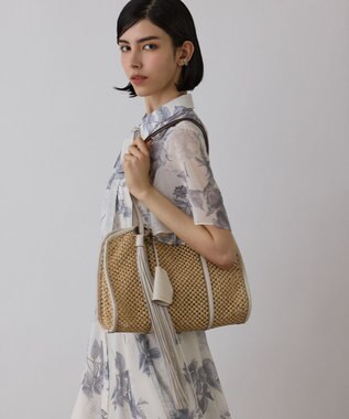 GRACE CONTINENTAL シャドーフラワープリントワンピース グレー