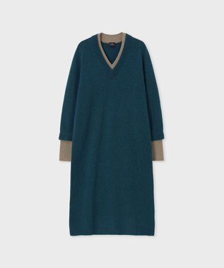 Paul Smith レイヤードディテール ニットワンピース ブルーグリーン