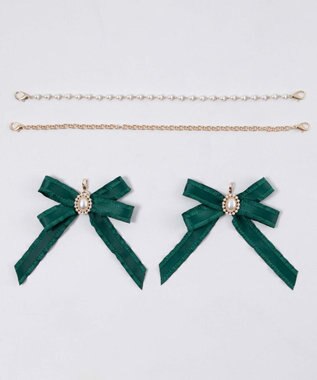 WEGO 【痛バ＆推し活グッズ】きらめきDIYパールリボンセットL ダークグリーン