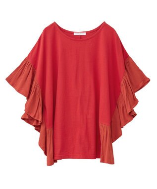 Green Parks 袖フレアドッキングカットプルオーバー Red