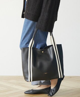 TOPKAPI 【TREASURE TOPKAPI】ソフトシュリンク テープコンビ A4 トート バッグ ブラック