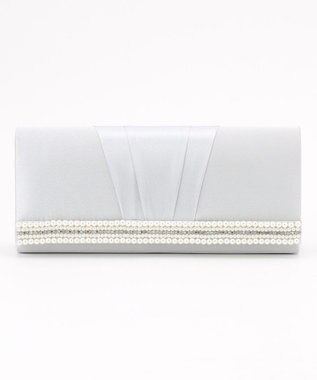 ANY SIS 【2WAY】パール調ラインクラッチ バッグ ライトグレー