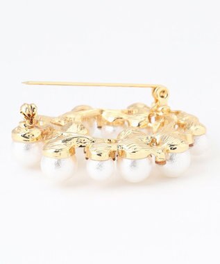 ANY サークルパールブローチ ゴールド