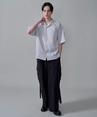 WEGO 【速乾/しわになりにくい/MLサイズ展開】ドライポリオープンカラーシャツ（SS） ライトグレー