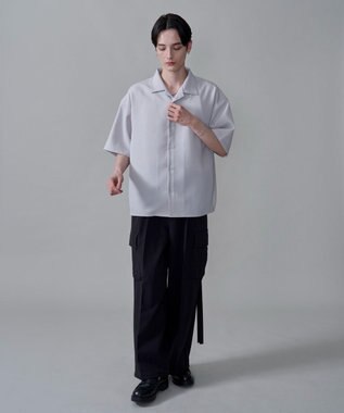 WEGO 【速乾/しわになりにくい/MLサイズ展開】ドライポリオープンカラーシャツ（SS） ライトグレー