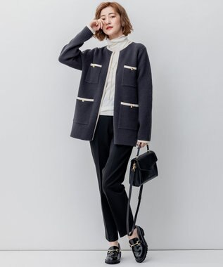 23区 スプリットレザーショルダー バッグ ブラック系