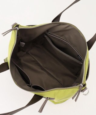 Y'SACCS ナイロン×リサイクルレザー　コンビマルチトート ライトグリーン