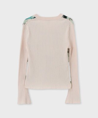 Paul Smith 【洗える】Lens Blur Botanical コンビ ニット ライトピンク