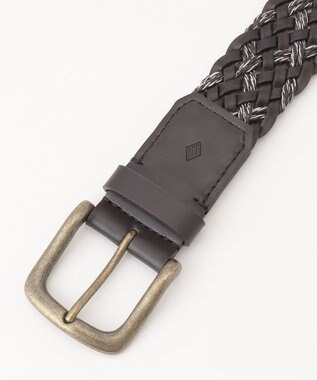 JOSEPH ABBOUD 【イタリア素材/日本製】レザーミックスブレイズ ベルト ダークブラウン系7