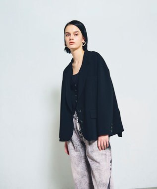 GRACE CONTINENTAL トリアセオーバーサイズジャケット ブラック