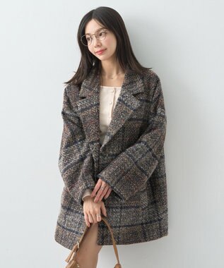 earth music&ecology オーバーテーラードジャケット　チェック Check