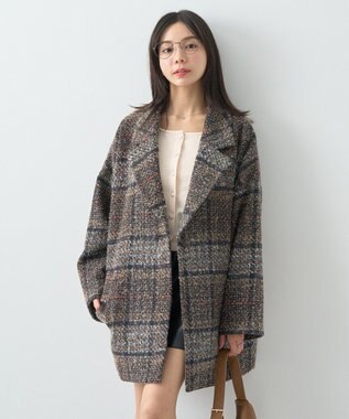 earth music&ecology オーバーテーラードジャケット　チェック Check